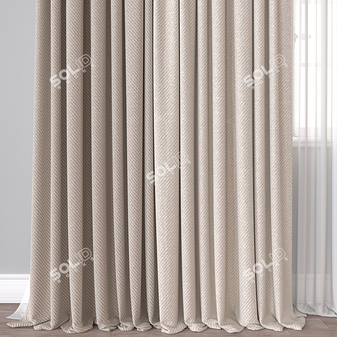 Title: Window Curtain 3D Model 3D model image 2