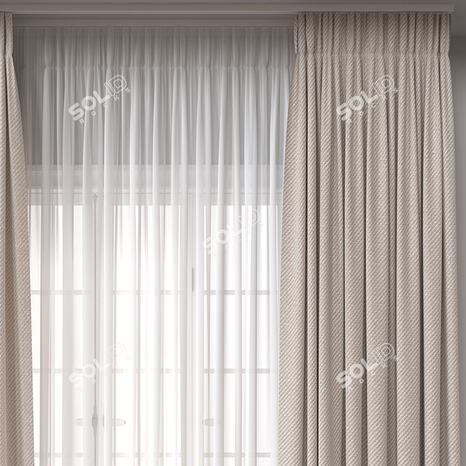 Title: Window Curtain 3D Model 3D model image 3