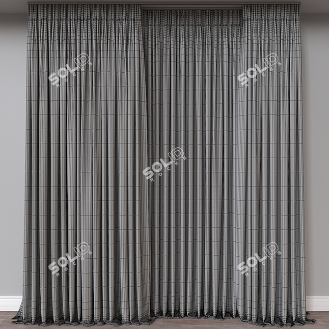 Title: Window Curtain 3D Model 3D model image 4