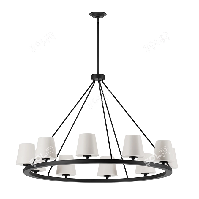 Matte Black Pendant Chandelier 3D model image 2