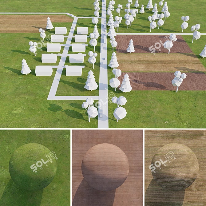 Drone-Captured Field Textures 3D model image 5