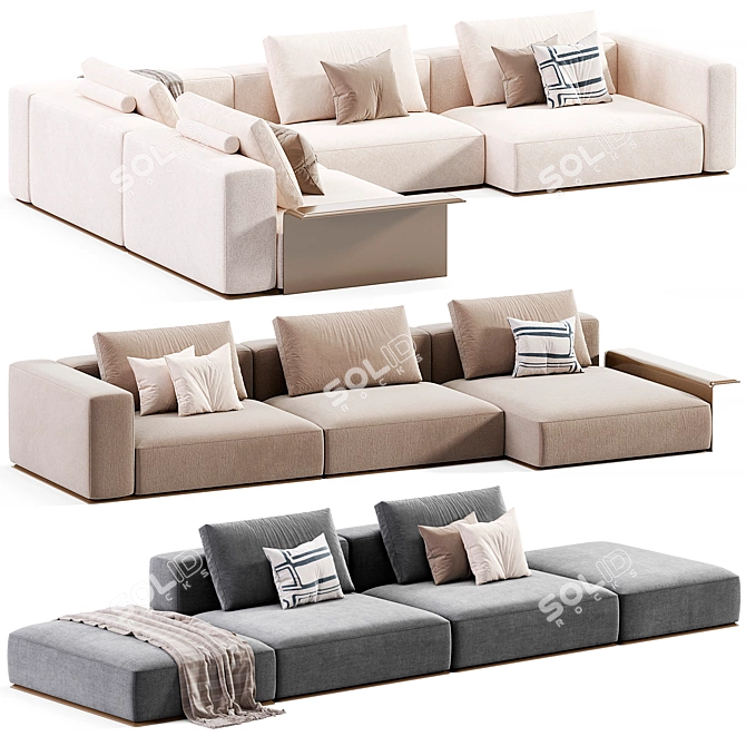 Sleek WESTSIDE Sofa: Poliform Elegance 3D model image 1