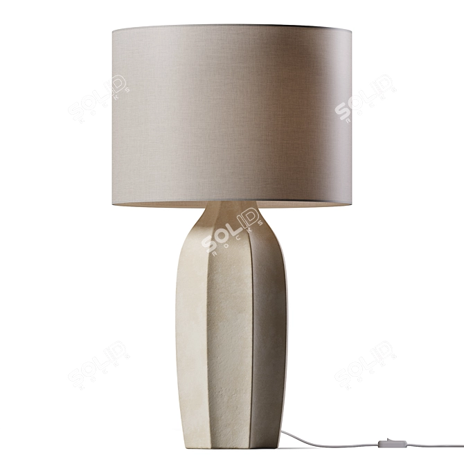 Elegant White Ceramic Table Lamp 3D model image 1