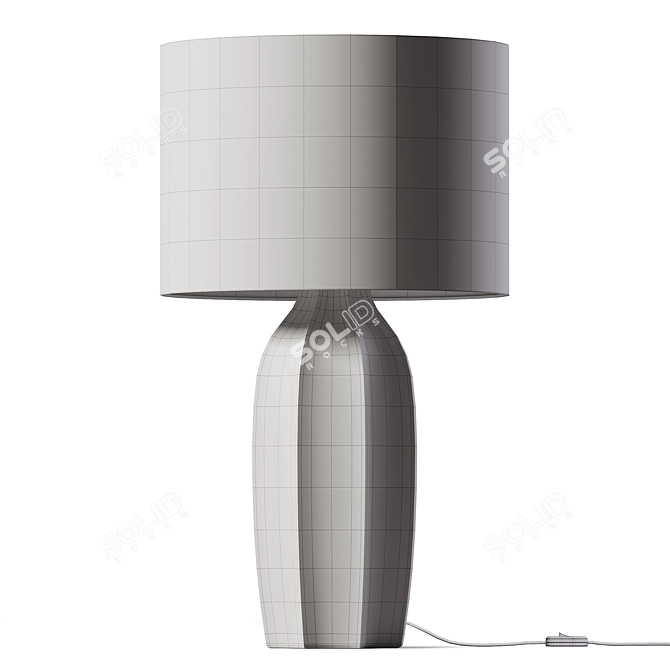 Elegant White Ceramic Table Lamp 3D model image 2