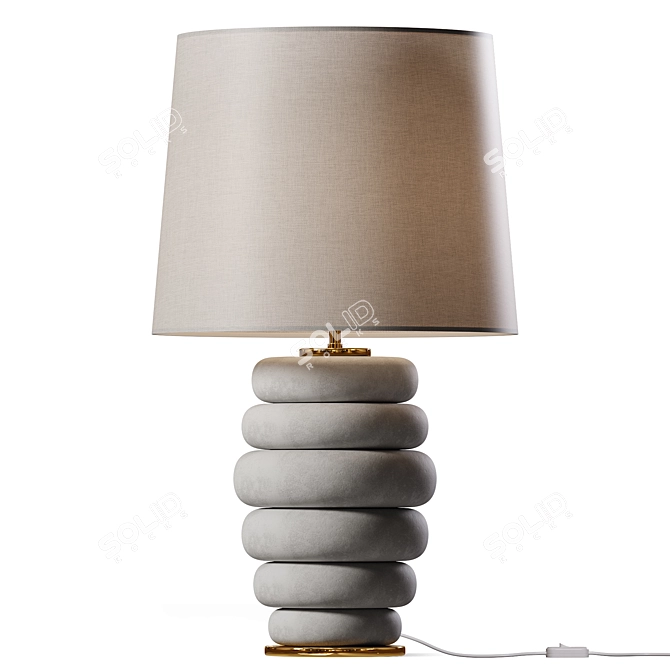 Stacked Marble Table Lamp 3D model image 1