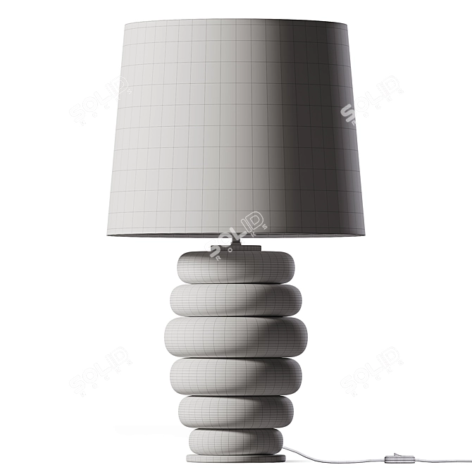 Stacked Marble Table Lamp 3D model image 2