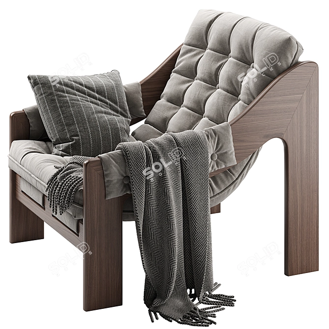 Stylish Halston Chair 2016 Edition 3D model image 3