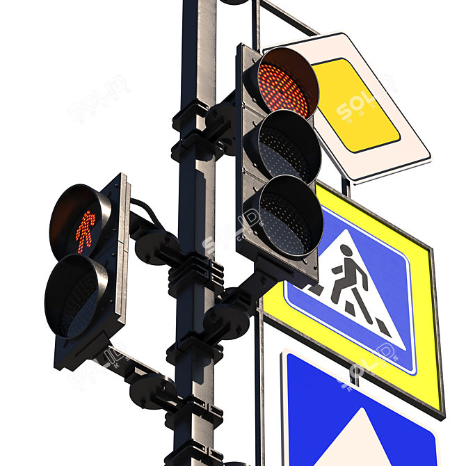 Traffic Signal - LED Light 3D model image 2