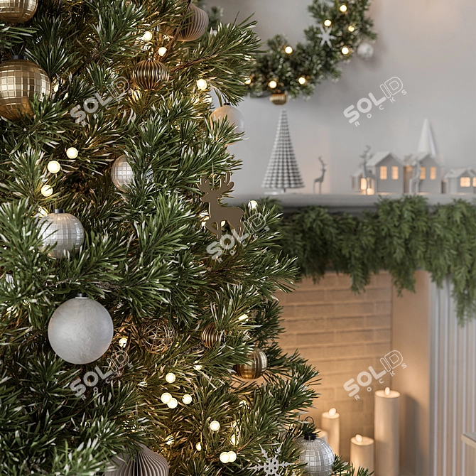 Festive Christmas Tree Set 58 3D model image 2