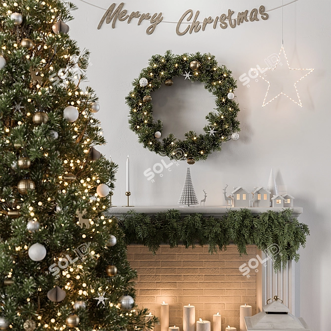 Festive Christmas Tree Set 58 3D model image 3