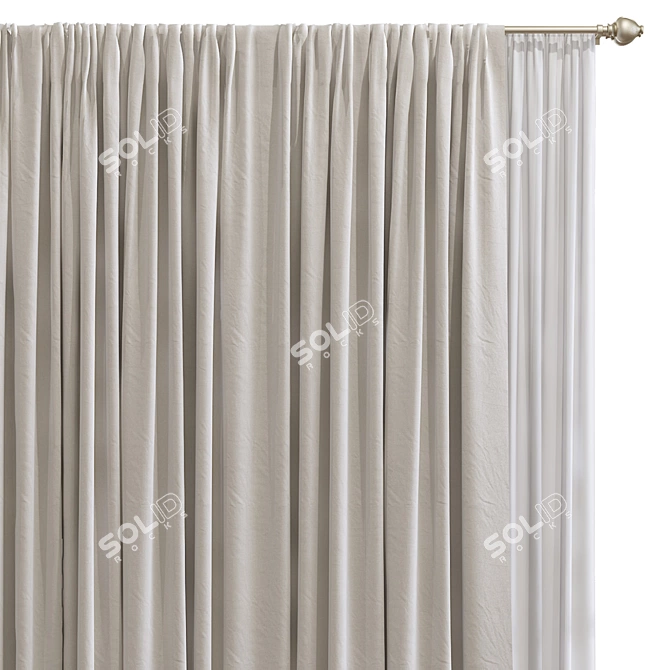  Textured Curtain Fabric Design 3D model image 3