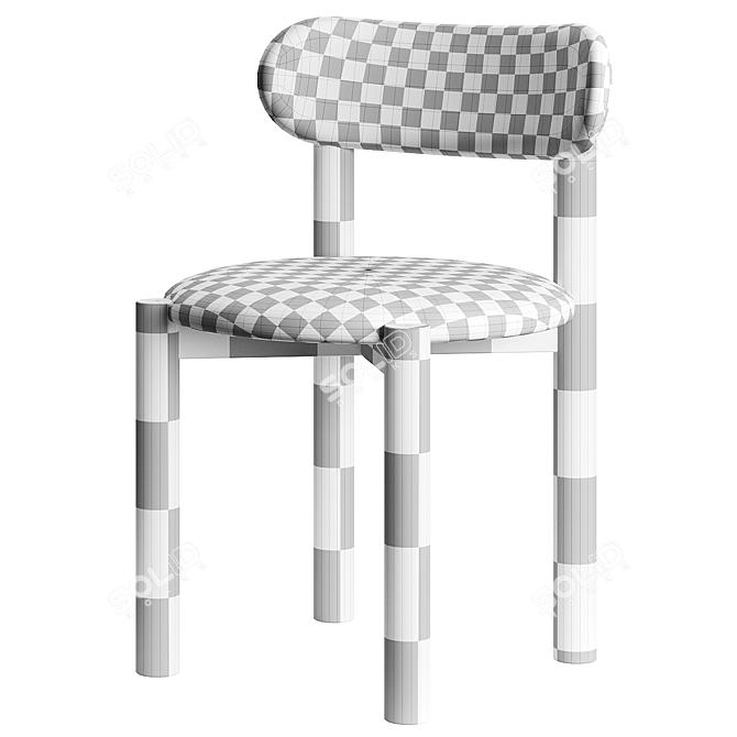 Title: Cozy Nebai Oak Chair 3D model image 3