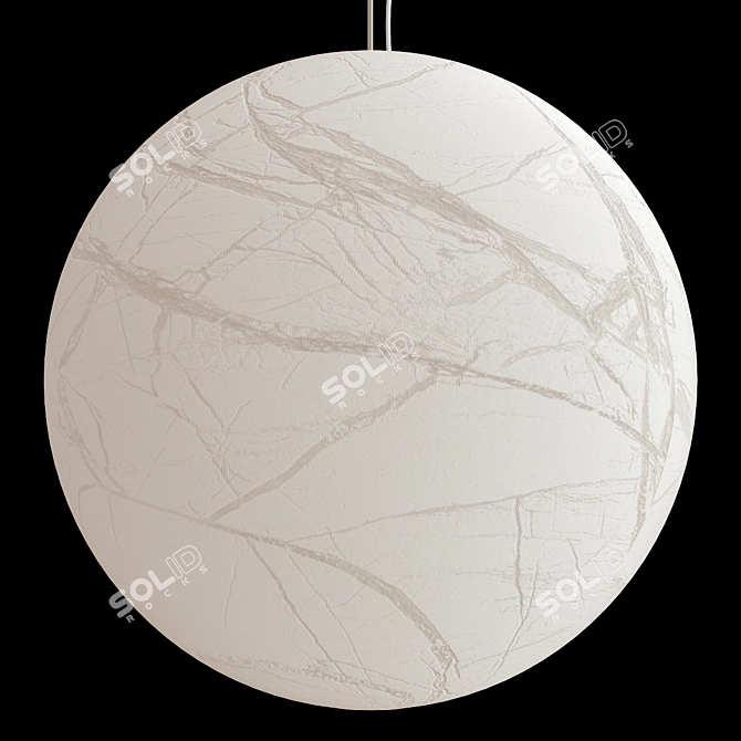 Elegant Japanese Paper Pendant Lamp 3D model image 5