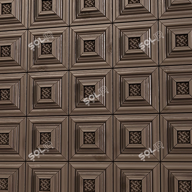 PBR Wooden Wall Panel Texture 3D model image 2