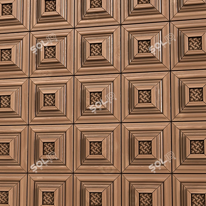 PBR Wooden Wall Panel Texture 3D model image 4