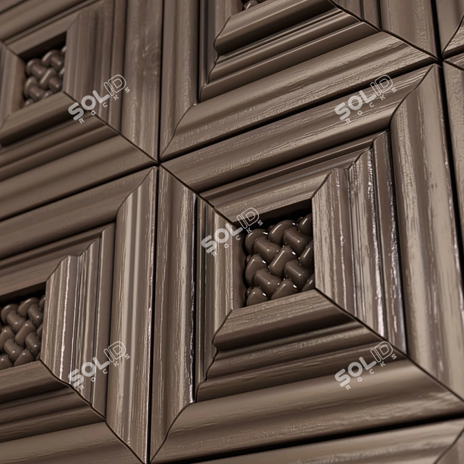 PBR Wooden Wall Panel Texture 3D model image 5