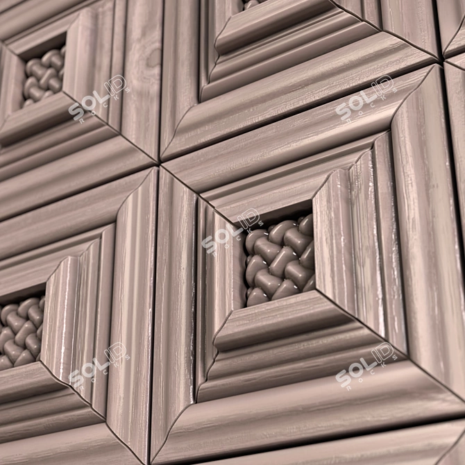 PBR Wooden Wall Panel Texture 3D model image 6