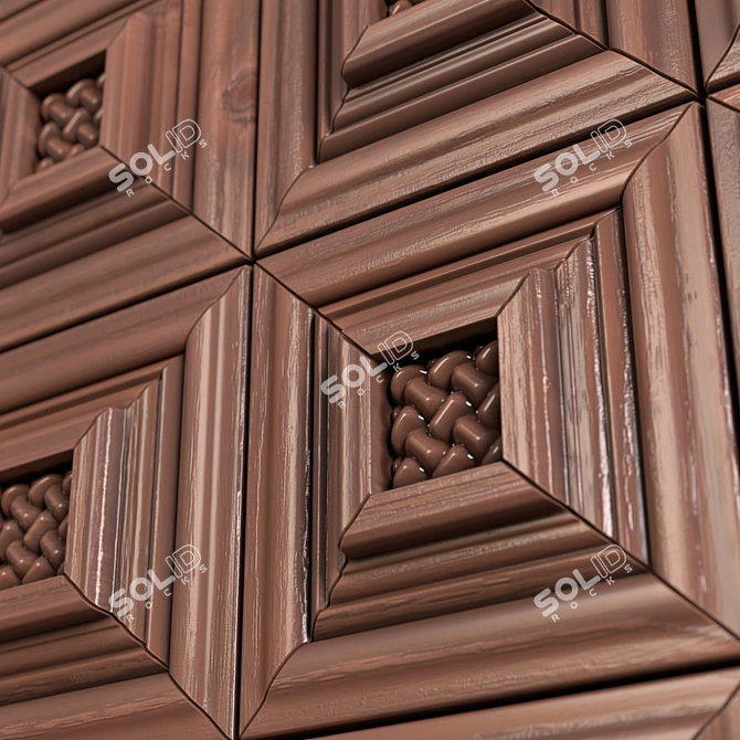 PBR Wooden Wall Panel Texture 3D model image 7