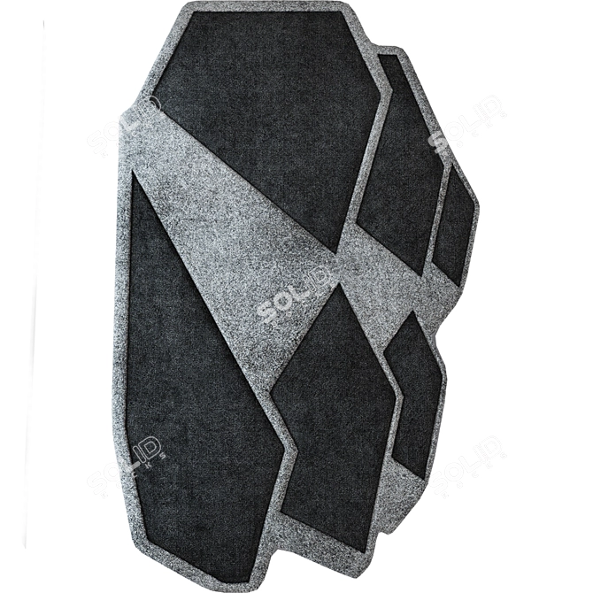 Geometrical Grey Polygonal Rug 3D model image 1