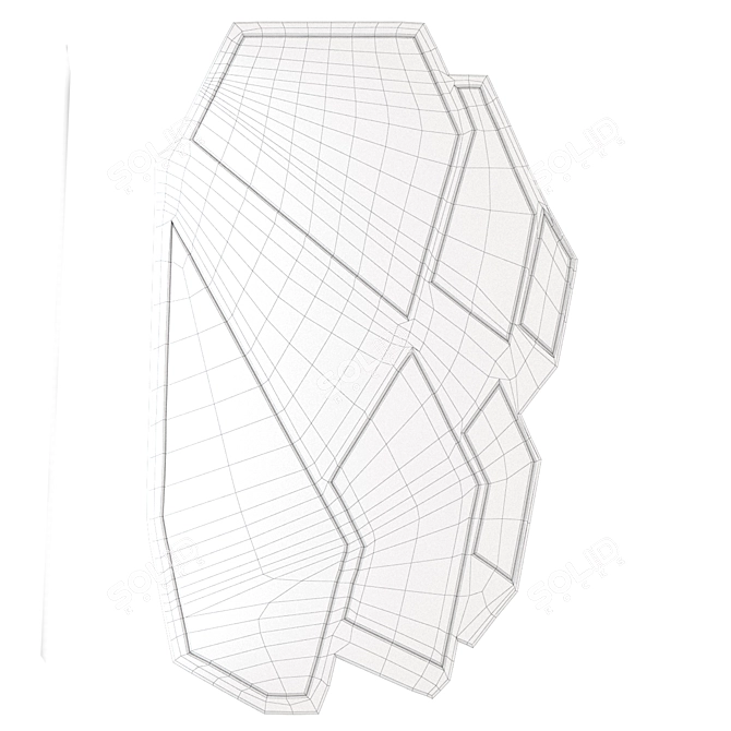 Geometrical Grey Polygonal Rug 3D model image 2