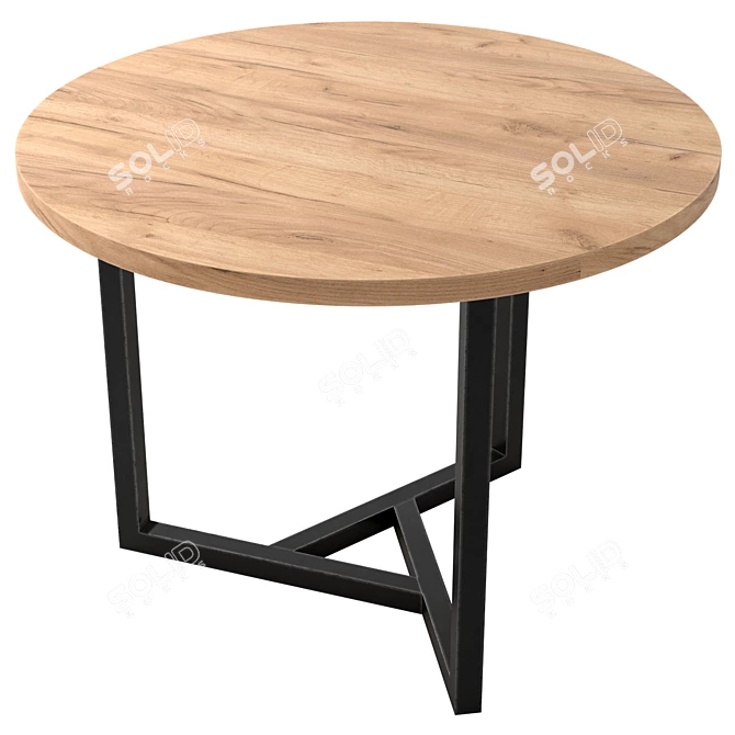 Loft Style Parma Table 3D model image 2