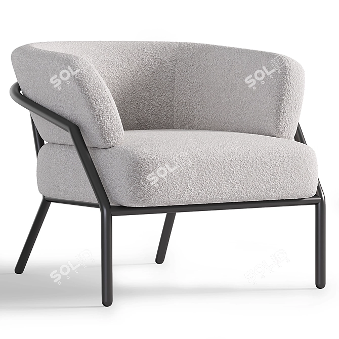 NANI Modern Armchair with Stylized Design 3D model image 2