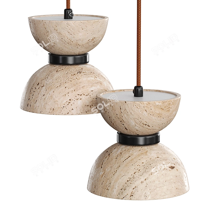 Travertine Pendant Light RANDOLF 3D model image 2