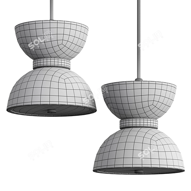 Travertine Pendant Light RANDOLF 3D model image 3