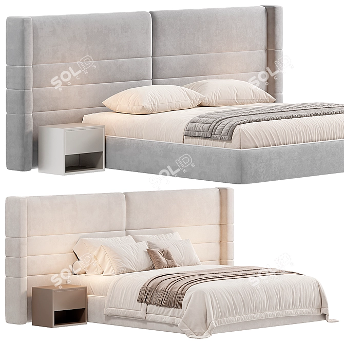 Modern Luxury Bed 2015 3D model image 2