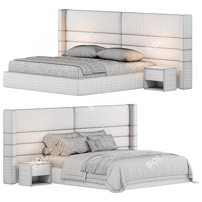 Modern Luxury Bed 2015 3D model image 7