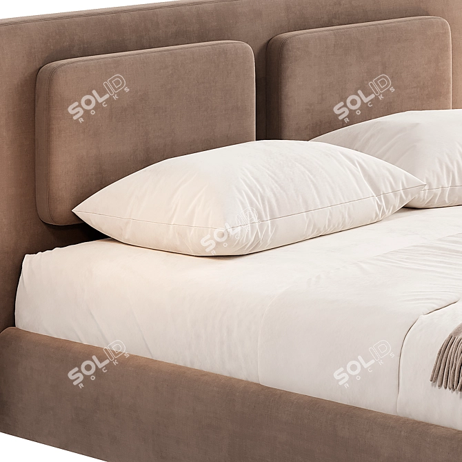 Contemporary Kico Echo Double Bed 3D model image 4