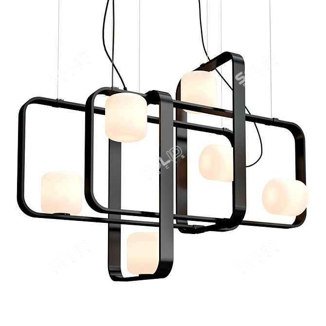 Sleek Vertical Pendant Light 3D model image 1