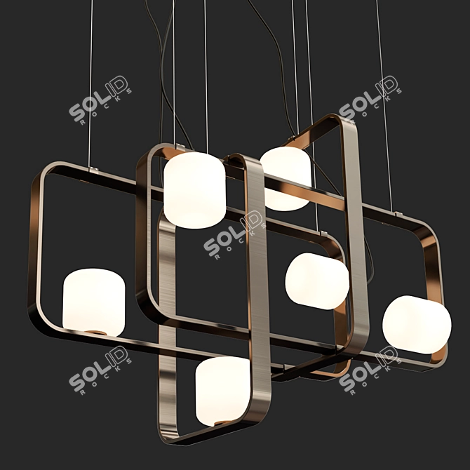 Sleek Vertical Pendant Light 3D model image 3