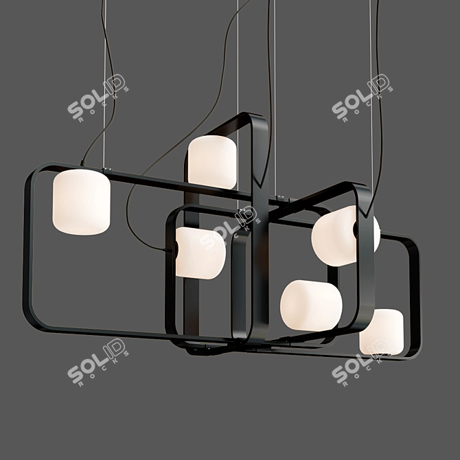 Sleek Vertical Pendant Light 3D model image 4