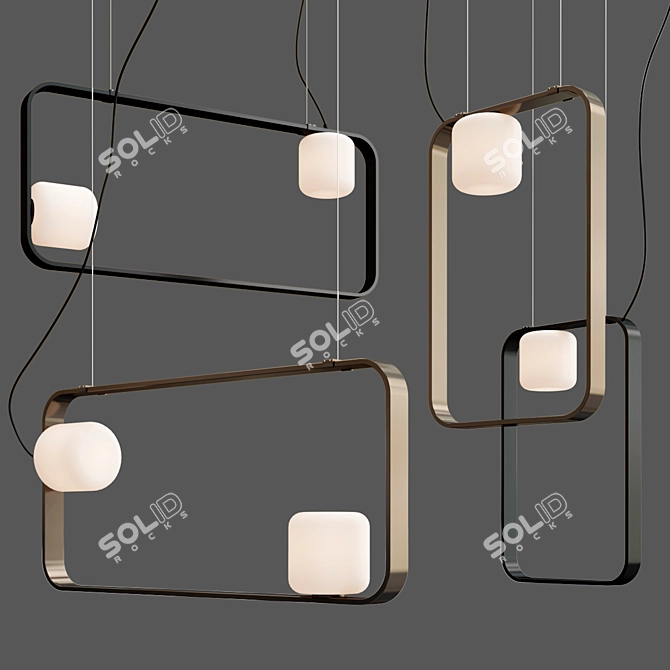 Sleek Vertical Pendant Light 3D model image 5