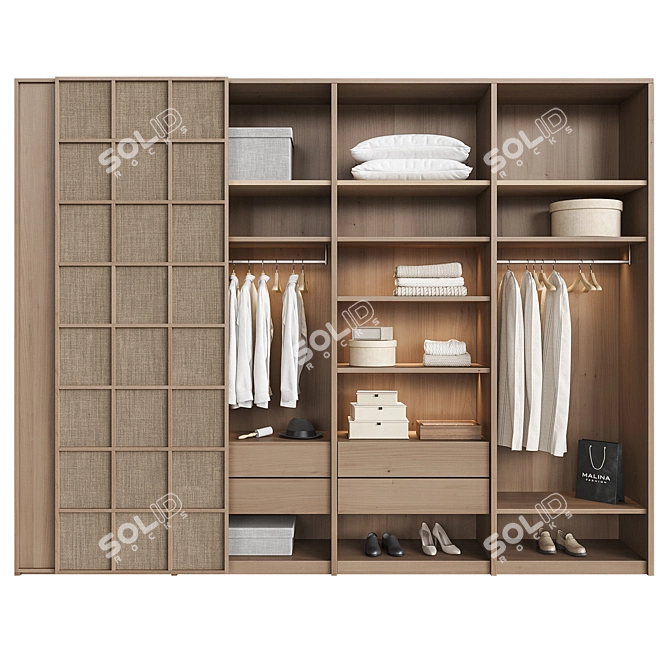 Organized Zara Home Wardrobe Storage 3D model image 3