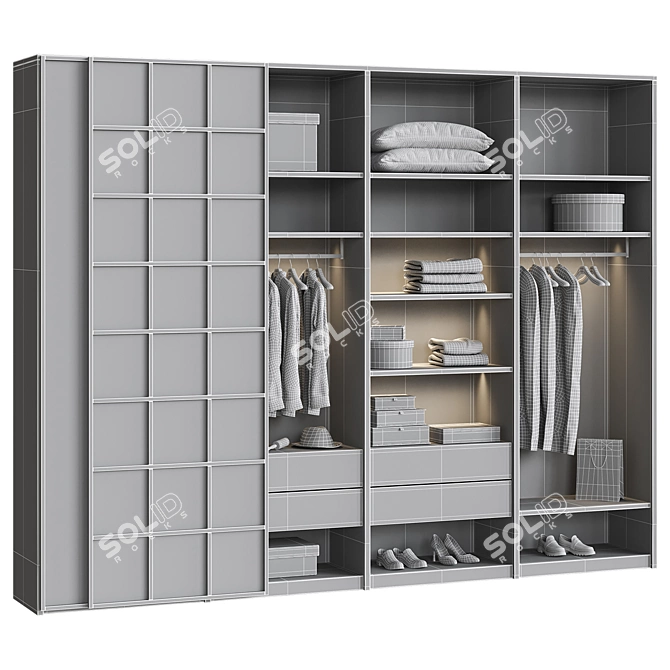 Organized Zara Home Wardrobe Storage 3D model image 7