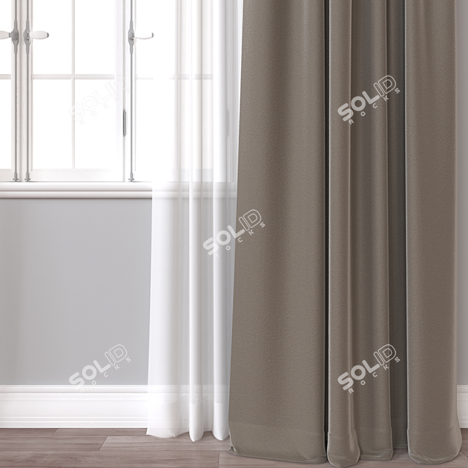 Dual Render Curtain 3D Model 3D model image 2