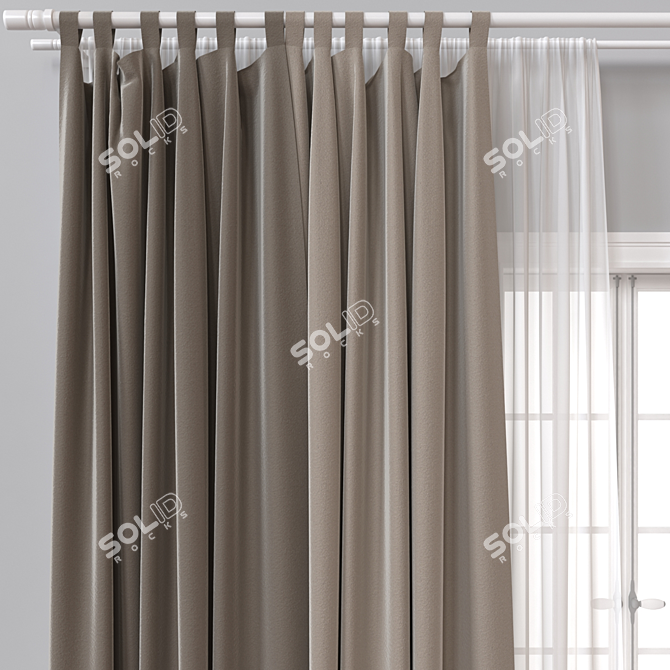 Dual Render Curtain 3D Model 3D model image 3