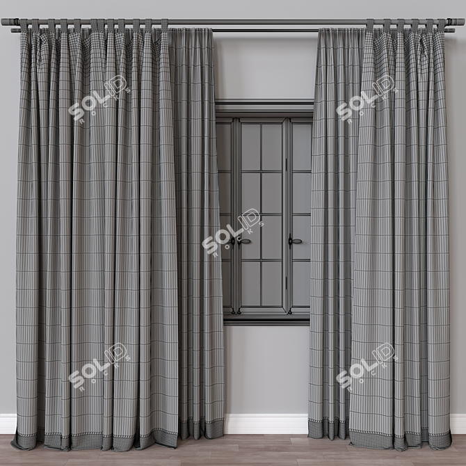 Dual Render Curtain 3D Model 3D model image 4