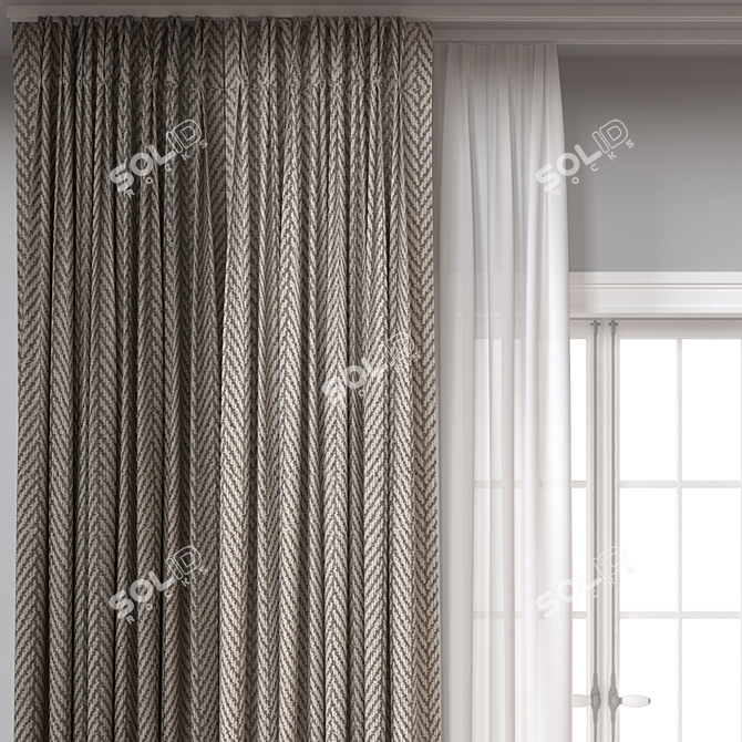 Versatile 3D Curtain Model 3D model image 3