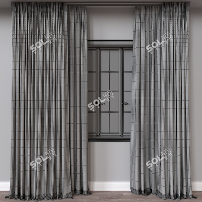 Versatile 3D Curtain Model 3D model image 4