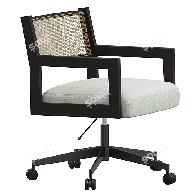 Swivel Upholstered Desk Chair 3D model image 2