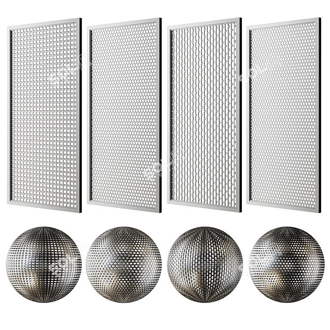 Customizable Decorative Grille Set 3D model image 1