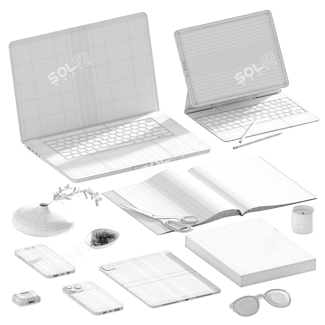 Apple Tech Desk Set 3D model image 6