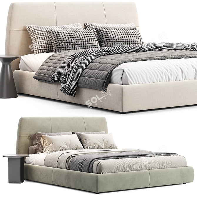  Contemporary Shelby Bed Design 3D model image 2