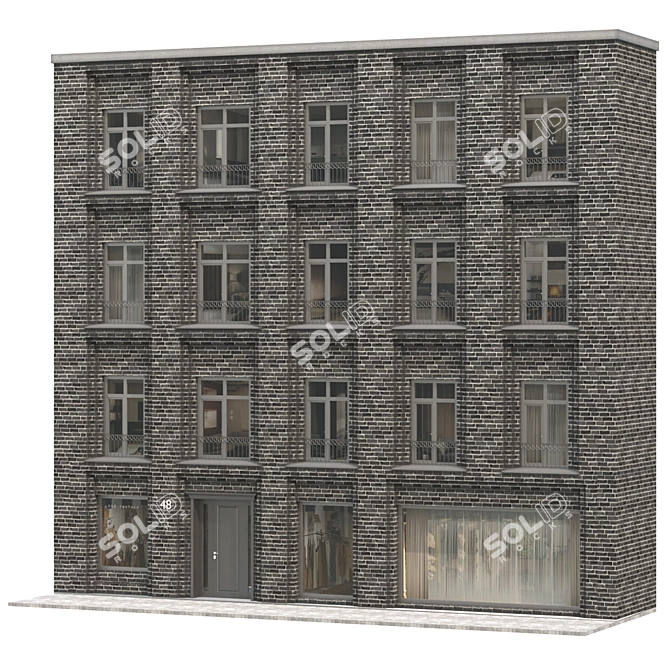 Modular Building Facade 3D model image 2