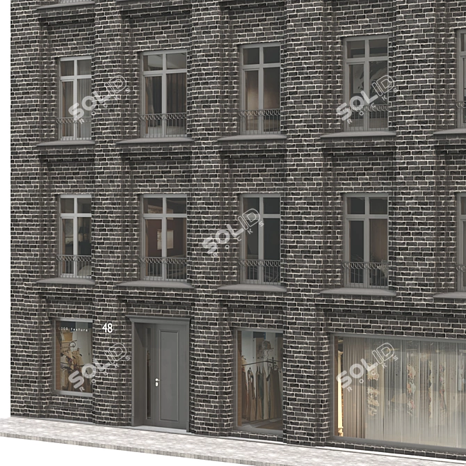 Modular Building Facade 3D model image 3