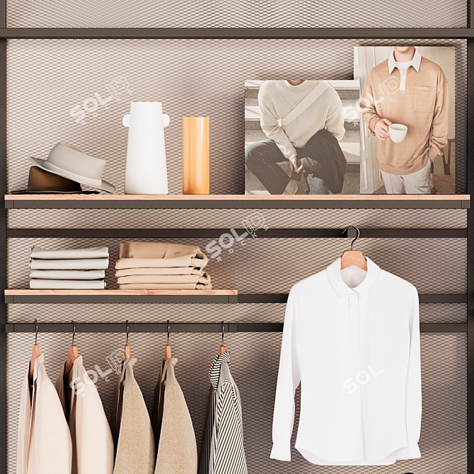 Clothing Store Wardrobe Rack 3D model image 4