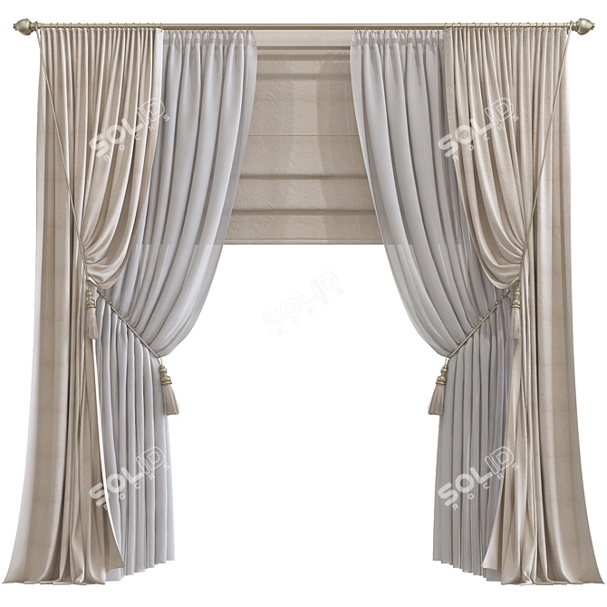 Refined Curtain Design 3D model image 2